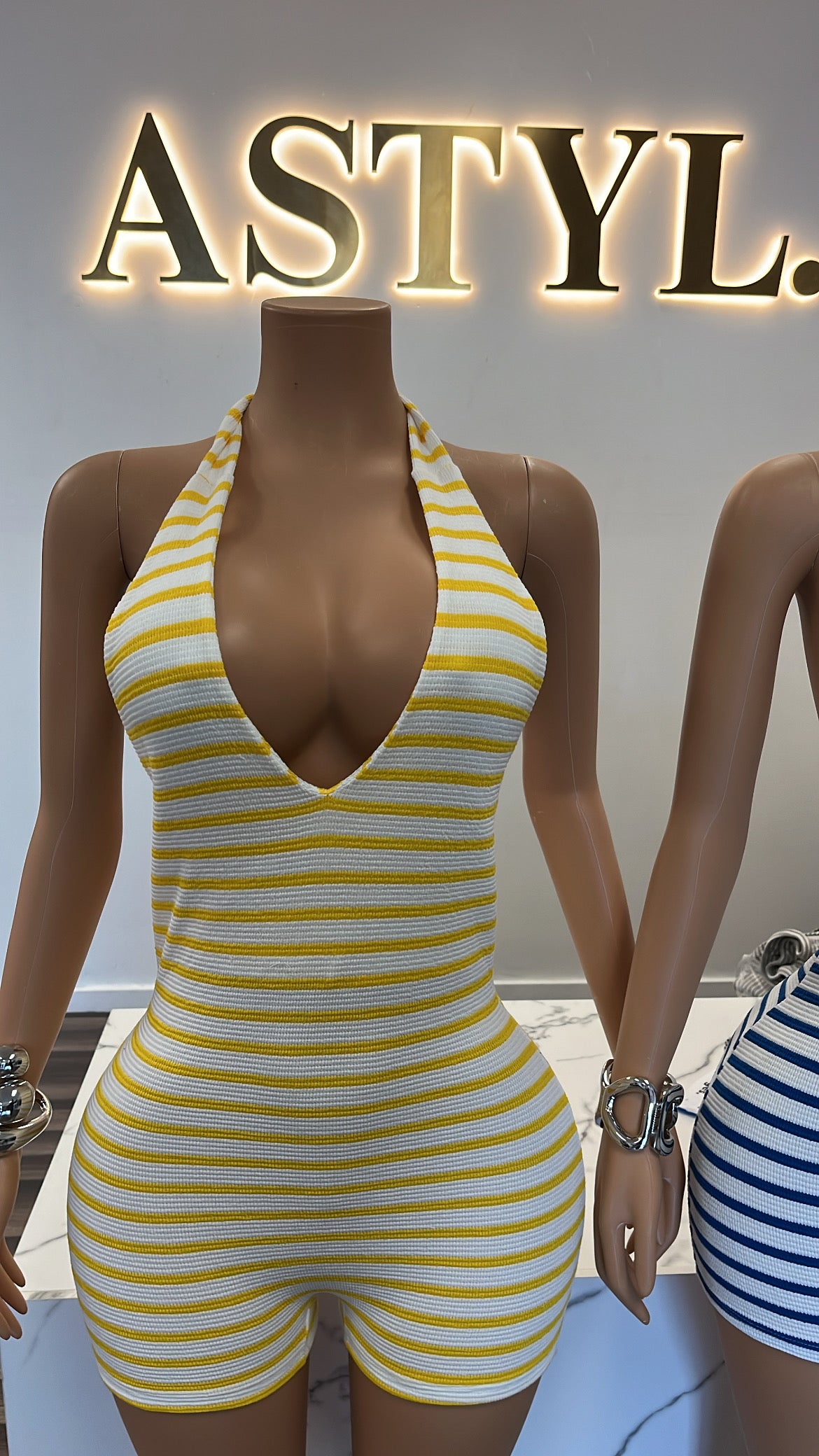 Striped Romper (Yellow)