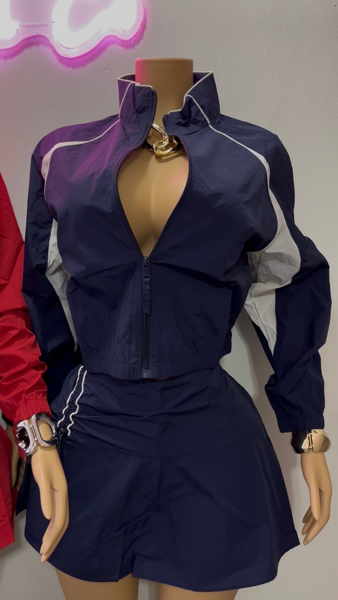 Windbreaker Skort Set (BLUE)