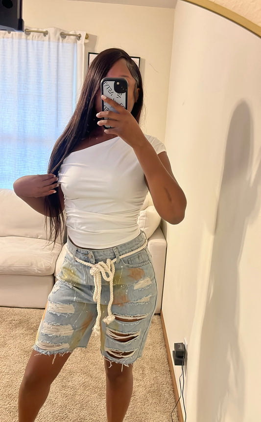 “Graffiti” Denim Shorts