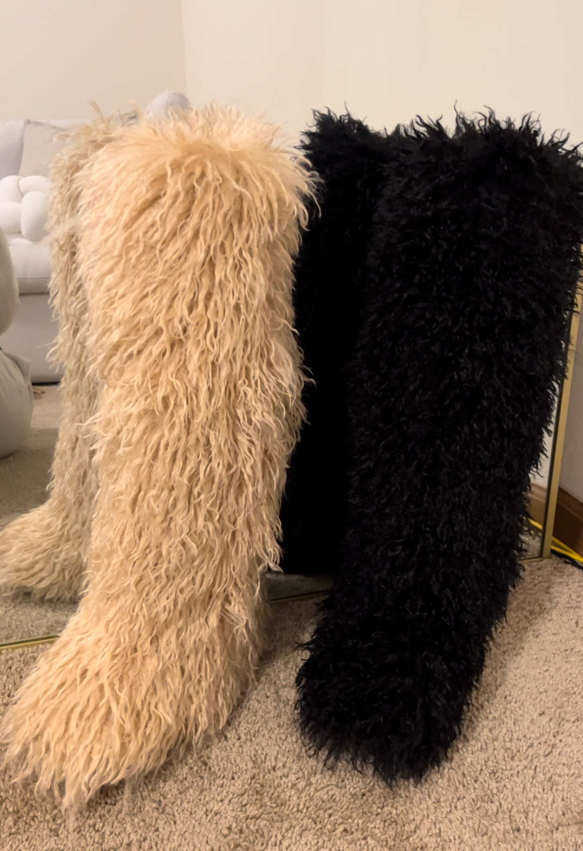“Magnolia” Fur Boots (Tan) (Mid)