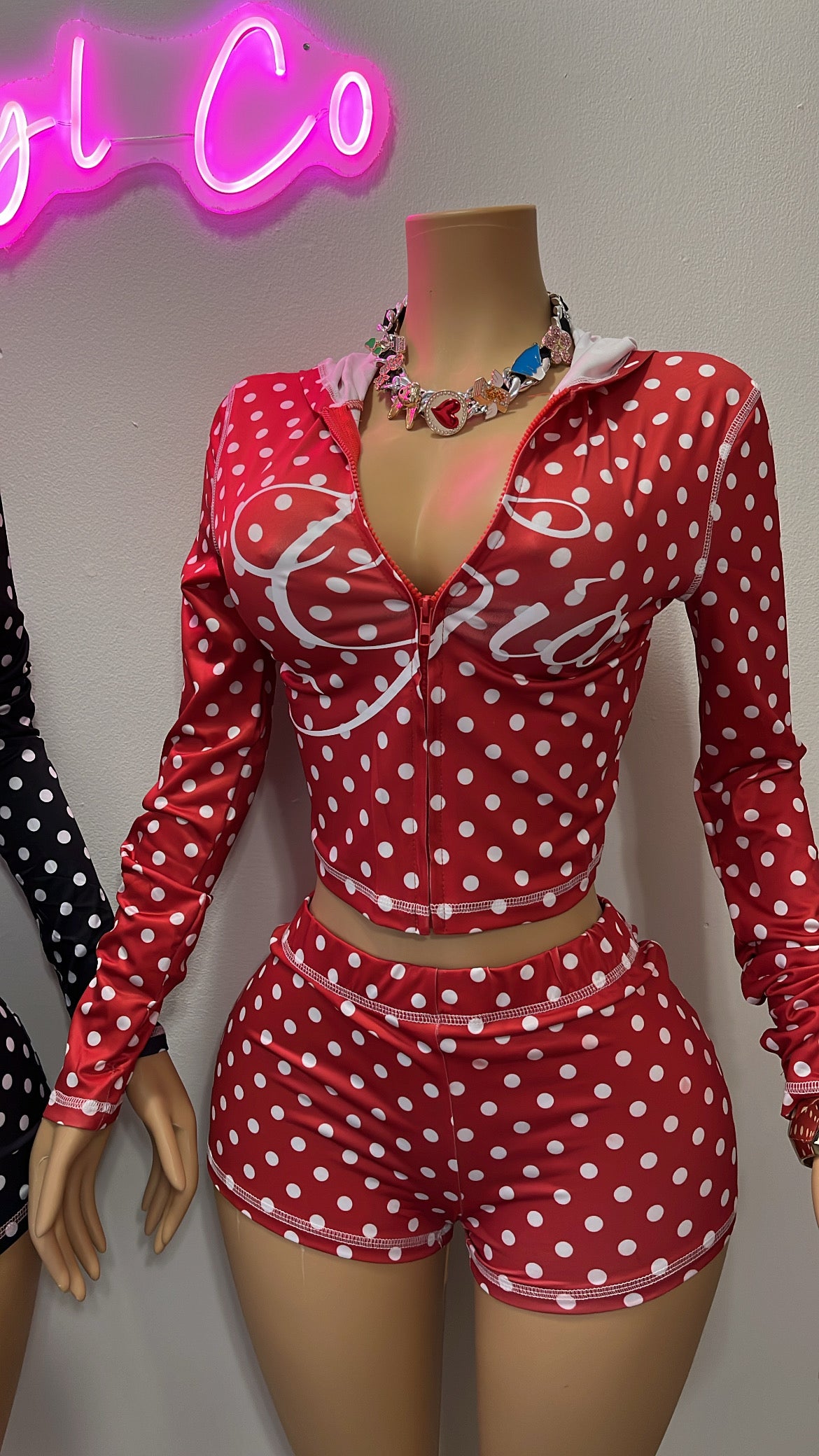 Polka Dot GIA Short Set (RED)