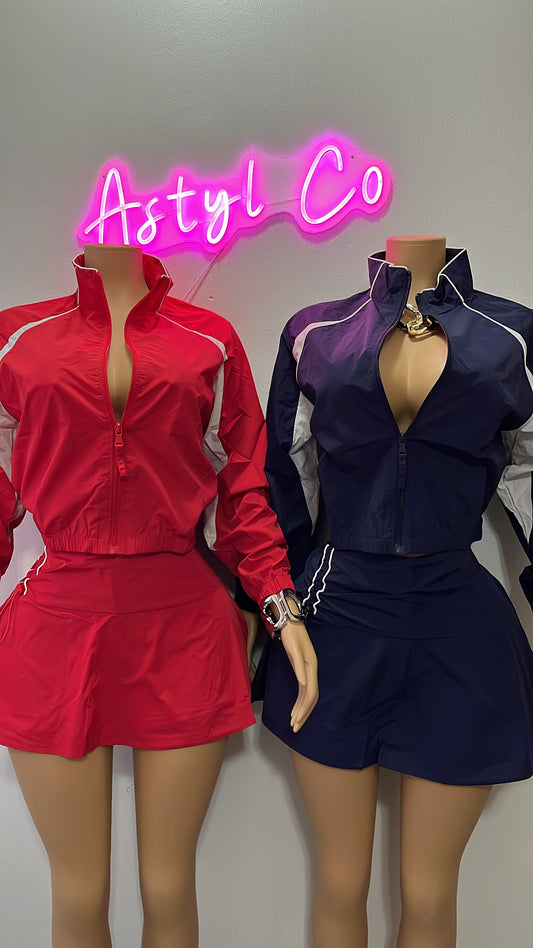 Windbreaker Skort Sets (RED)